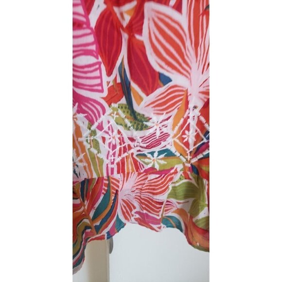 NWT C&C CALIFORNIA $60 FLORAL EMBROIDERED FAUX WRAP RUFFLE MIDI SKIRT SZ XL - Picture 6 of 8